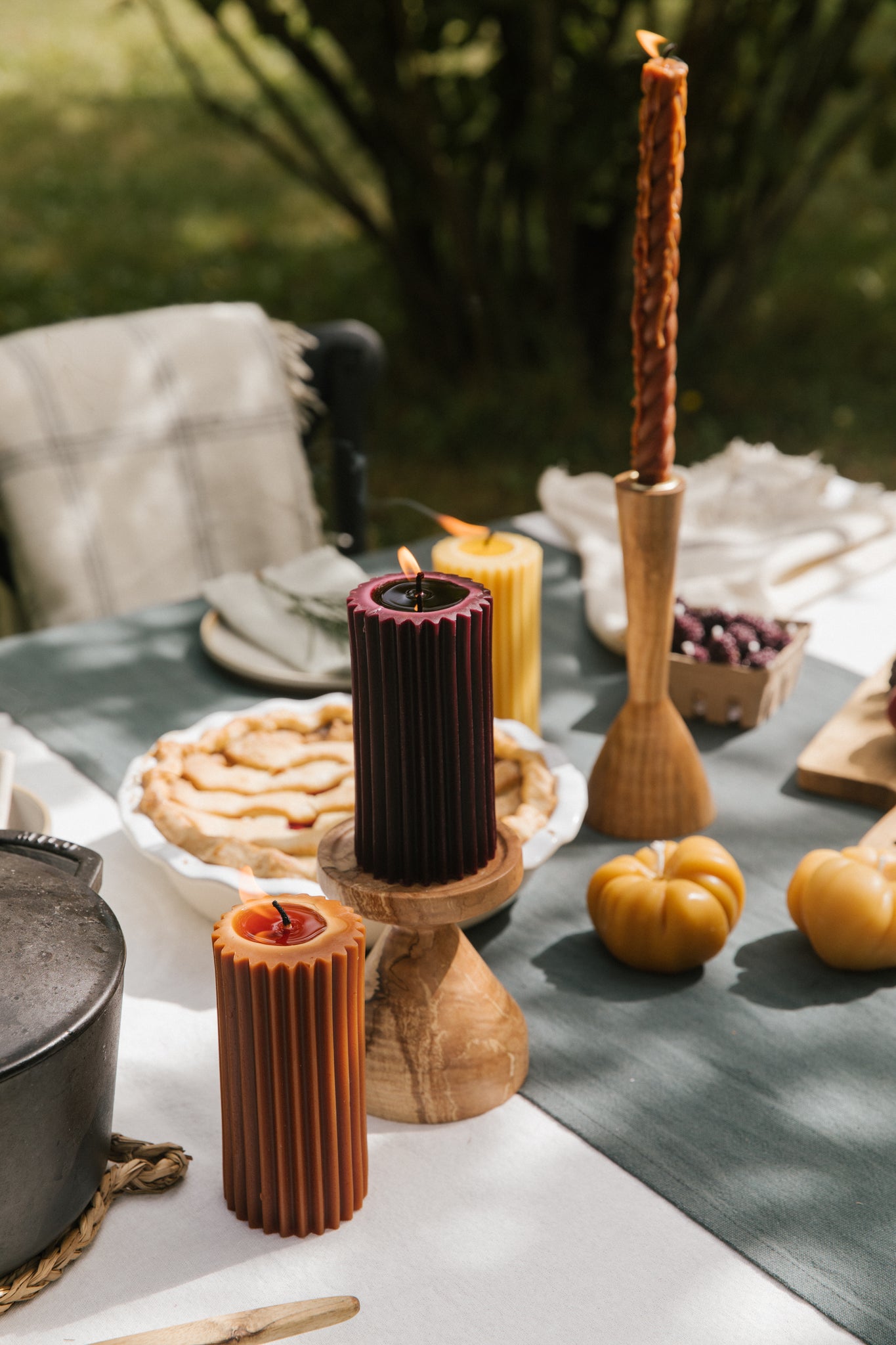 Treacle - Beeswax Fluted Pillar Candle