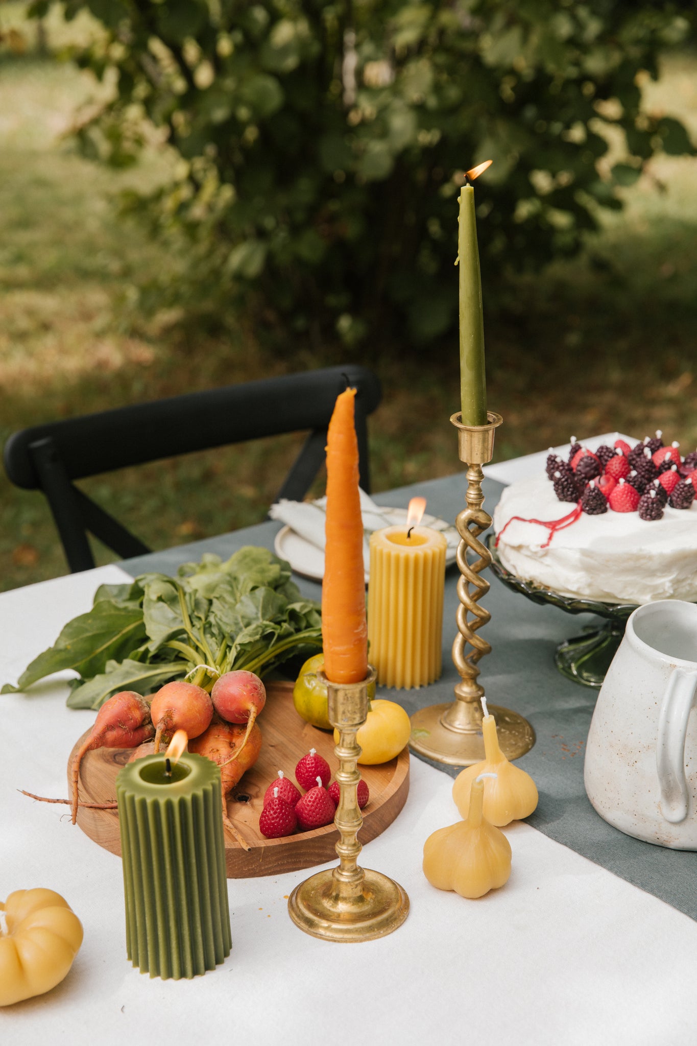 Sage Green - Beeswax Fluted Pillar Candle