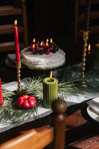 Sage Green - Beeswax Fluted Pillar Candle